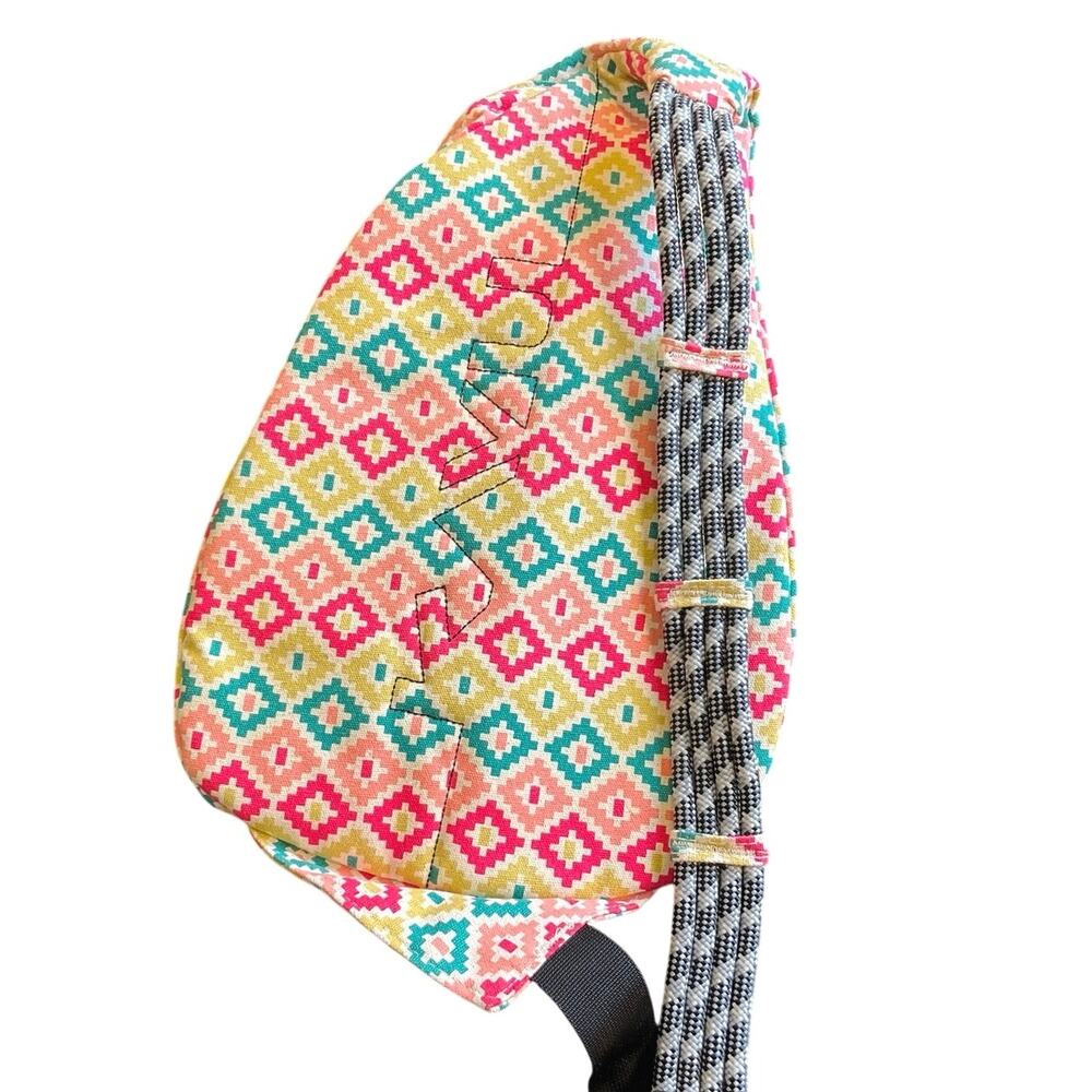 KAVU Rope Sling Backpack Cotton Geometric Aztec Crossbody Travel Festival Bag - Picture 2 of 11